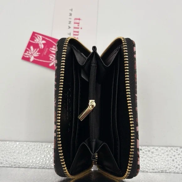 Trina Turk Leopard Print Wallet in Pink and Brown - Picture 2 of 3